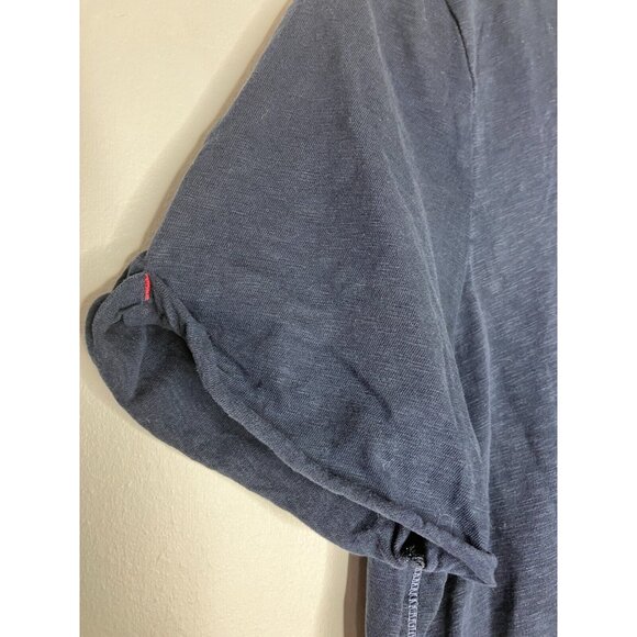 White Stuff UK 12 Women's Medium Blue with Red Blue Embroidery Pocket T-Shirt - Picture 2 of 10